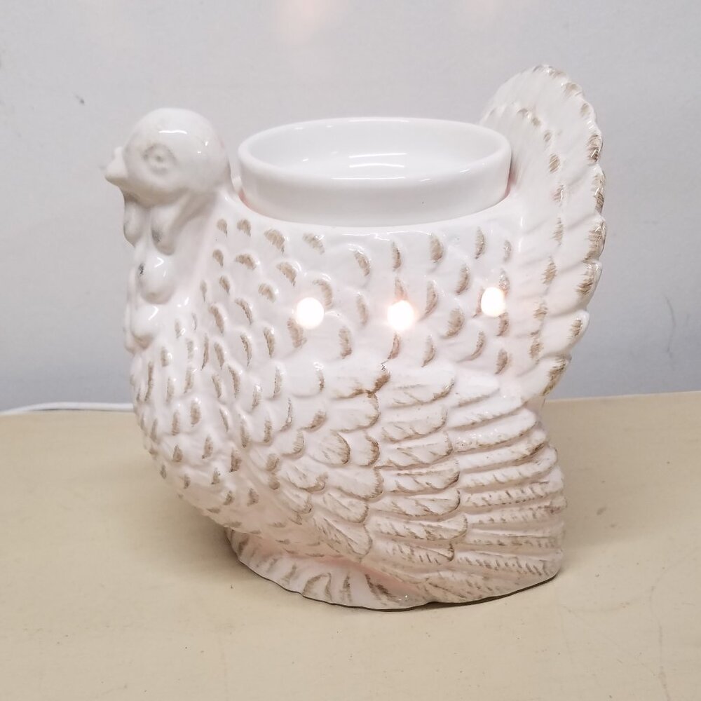 Scentsy Tom Turkey Thanksgiving Farmhouse White Full Size Wax Warmer - Picture 3 of 10